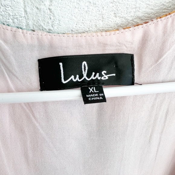 Lulus Tropical Floral Print Ruffle Hem Wrap Dress Size XL - Picture 9 of 9